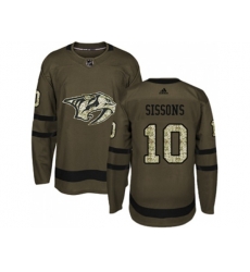 Nashville Predators #10 Colton Sissons Green Salute to Service Stitched NHL Jersey