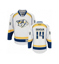 Nashville Predators #14 Mattias Ekholm Authentic White Away NHL Jersey