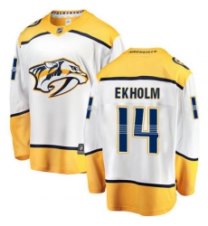 Nashville Predators #14 Mattias Ekholm Fanatics Branded White Away Breakaway NHL Jersey