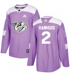 Nashville Predators #2 Dan Hamhuis Authentic Purple Fights Cancer Practice NHL Jersey