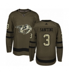 Nashville Predators #3 Steven Santini Authentic Green Salute to Service Hockey Jersey