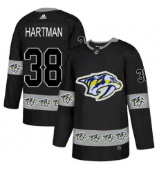 Nashville Predators #38 Ryan Hartman Authentic Black Team Logo Fashion NHL Jersey