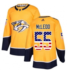 Nashville Predators #55 Cody McLeod Authentic Gold USA Flag Fashion NHL Jersey