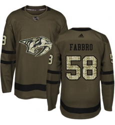 Nashville Predators #58 Dante Fabbro Authentic Green Salute to Service NHL Jersey