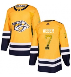 Nashville Predators #7 Yannick Weber Authentic Gold Drift Fashion NHL Jersey