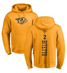 Nashville Predators #2 Anthony Bitetto Gold One Color Backer Pullover Hoodie