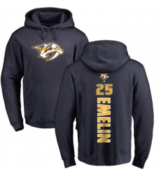 Nashville Predators #25 Alexei Emelin Navy Blue Backer Pullover Hoodie