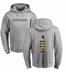 Nashville Predators #4 Ryan Ellis Ash Backer Pullover Hoodie