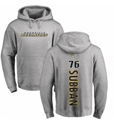 Nashville Predators #76 P.K Subban Ash Backer Pullover Hoodie