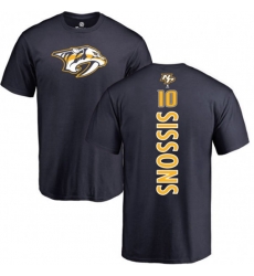 Nashville Predators #10 Colton Sissons Navy Blue Backer T-Shirt
