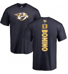 Nashville Predators #13 Nick Bonino Navy Blue Backer T-Shirt