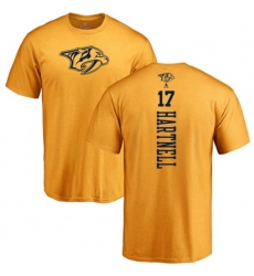 Nashville Predators #17 Scott Hartnell Gold One Color Backer T-Shirt