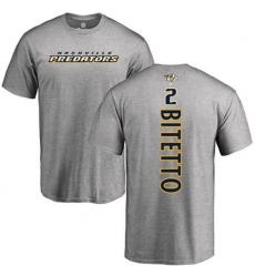 Nashville Predators #2 Anthony Bitetto Ash Backer T-Shirt