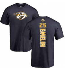 Nashville Predators #25 Alexei Emelin Navy Blue Backer T-Shirt
