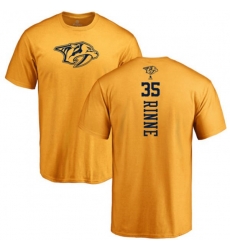 Nashville Predators #35 Pekka Rinne Gold One Color Backer T-Shirt