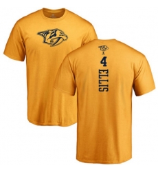 Nashville Predators #4 Ryan Ellis Gold One Color Backer T-Shirt