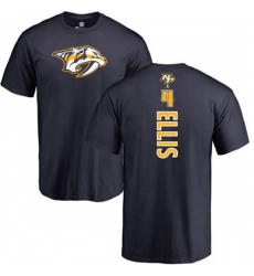 Nashville Predators #4 Ryan Ellis Navy Blue Backer T-Shirt