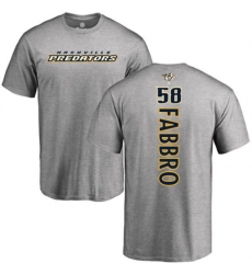 Nashville Predators #58 Dante Fabbro Ash Backer T-Shirt