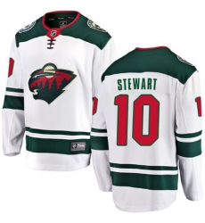 Minnesota Wild #10 Chris Stewart Authentic White Away Fanatics Branded Breakaway NHL Jersey