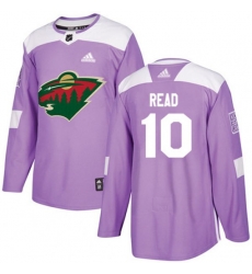 Minnesota Wild #10 Matt Read Authentic Purple Fights Cancer Practice NHL Jersey