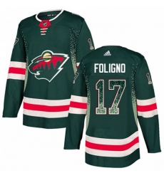 Minnesota Wild #17 Marcus Foligno Authentic Green Drift Fashion NHL Jersey