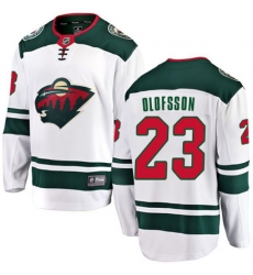 Minnesota Wild #23 Gustav Olofsson Authentic White Away Fanatics Branded Breakaway NHL Jersey