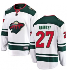 Minnesota Wild #27 Kyle Quincey Authentic White Away Fanatics Branded Breakaway NHL Jersey