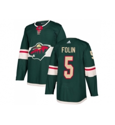 Minnesota Wild #5 Christian Folin Green Home Authentic Stitched NHL Jersey