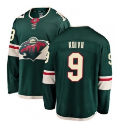 Minnesota Wild #9 Mikko Koivu Authentic Green Home Fanatics Branded Breakaway NHL Jersey
