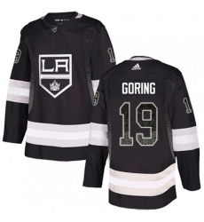 Los Angeles Kings #19 Butch Goring Authentic Black Drift Fashion NHL Jersey