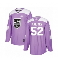 Los Angeles Kings #52 Arthur Kaliyev Authentic Purple Fights Cancer Practice Hockey Jersey