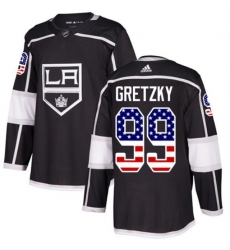 Los Angeles Kings #99 Wayne Gretzky Authentic Black USA Flag Fashion NHL Jersey