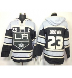 Los Angeles Kings #23 Dustin Brown Black-White Pullover Hooded