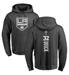 Los Angeles Kings #32 Jonathan Quick Charcoal One Color Backer Pullover Hoodie