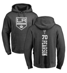 Los Angeles Kings #70 Tanner Pearson Charcoal One Color Backer Pullover Hoodie