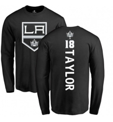 Los Angeles Kings #18 Dave Taylor Black Backer Long Sleeve T-Shirt