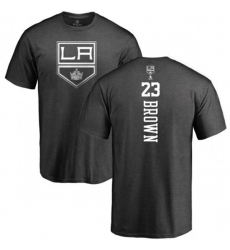 Los Angeles Kings #23 Dustin Brown Charcoal One Color Backer T-Shirt
