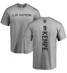 Los Angeles Kings #9 Adrian Kempe Ash Backer T-Shirt