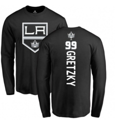 Los Angeles Kings #99 Wayne Gretzky Black Backer Long Sleeve T-Shirt