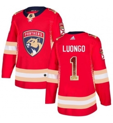 Florida Panthers #1 Roberto Luongo Authentic Red Drift Fashion NHL Jersey