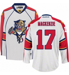 Florida Panthers #17 Derek MacKenzie Authentic White Away NHL Jerse