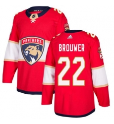 Florida Panthers #22 Troy Brouwer Authentic Red Home NHL Jersey