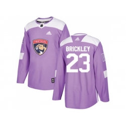 Florida Panthers #23 Connor Brickley Purple Authentic Fights Cancer Stitched NHL Jersey