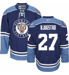 Florida Panthers #27 Nick Bjugstad Premier Navy Blue Third NHL Jersey