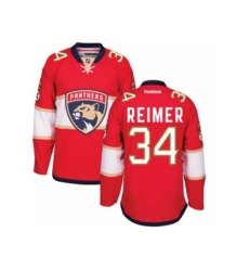 Florida Panthers #34 James Reimer Authentic Red Home NHL New Jersey