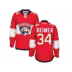 Florida Panthers #34 James Reimer Authentic Red Home NHL New Jersey