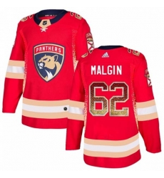 Florida Panthers #62 Denis Malgin Authentic Red Drift Fashion NHL Jersey