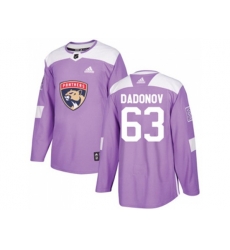 Florida Panthers #63 Evgenii Dadonov Purple Authentic Fights Cancer Stitched NHL Jersey
