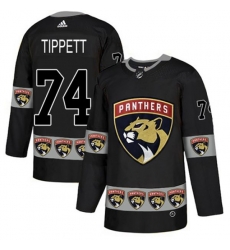 Florida Panthers #74 Owen Tippett Authentic Black Team Logo Fashion NHL Jersey