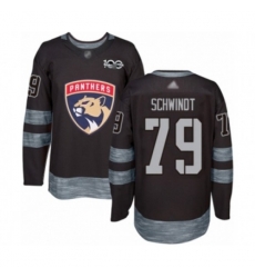 Florida Panthers #79 Cole Schwindt Authentic Black 1917-2017 100th Anniversary Hockey Jersey